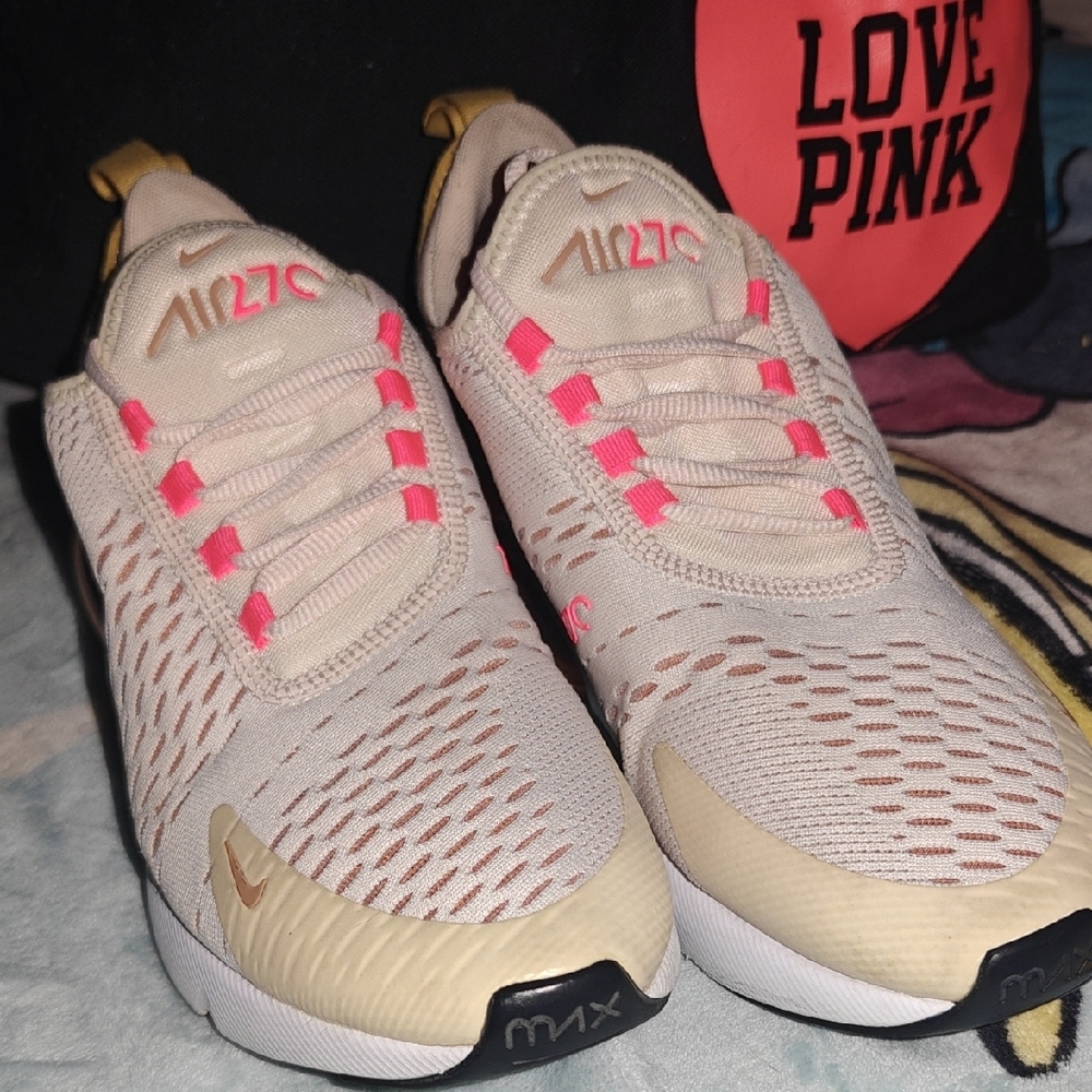 Nike Air 270 Max Sneakers with Pink Accents